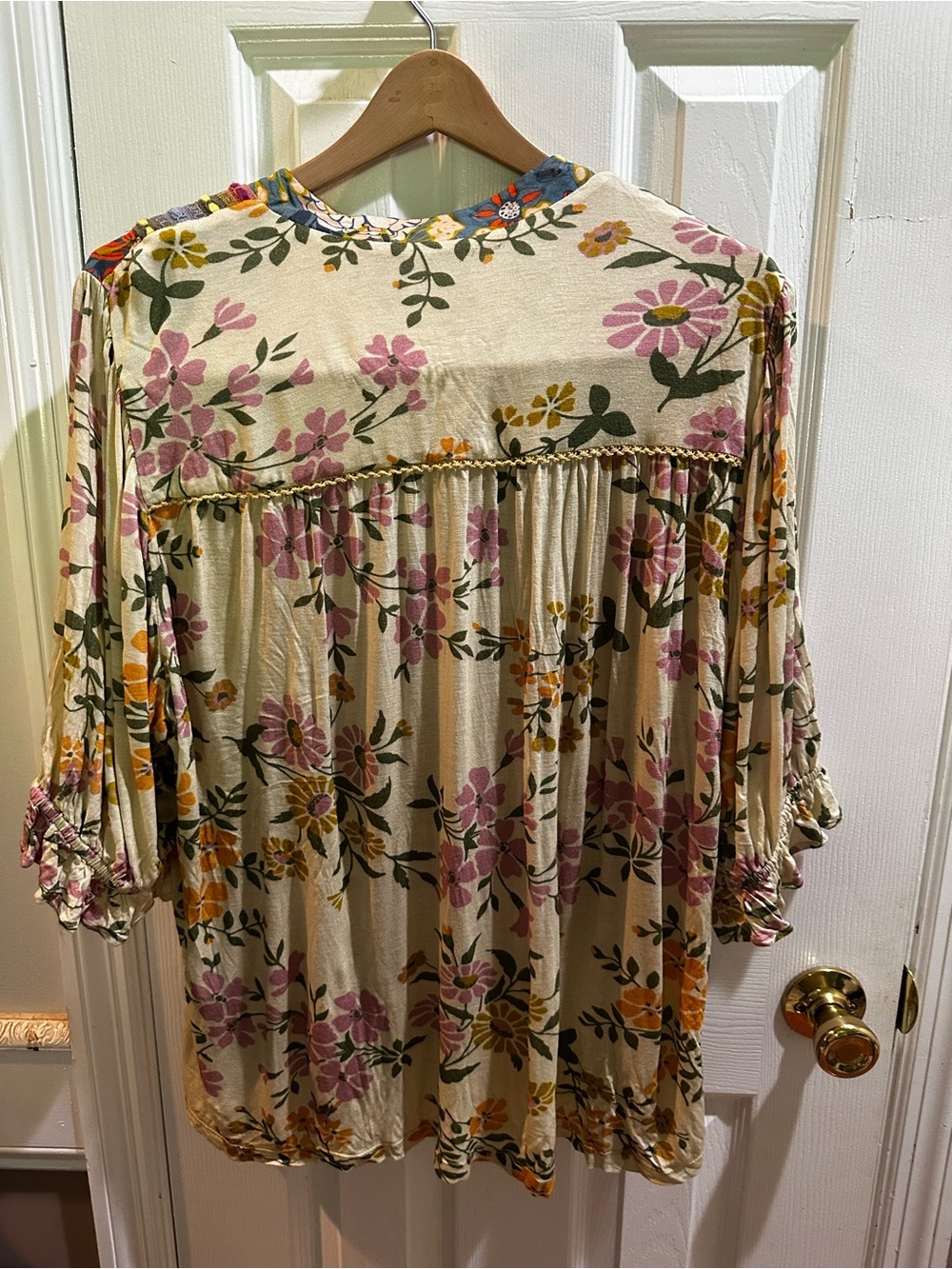 Blank London Floral Embroidered Boho Top Viscose Flowy 1X - Picture 5 of 8